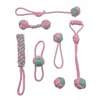 En existencia Explosions Pet Toy Suit Dog Cotton Rope Seven Piece Set Molar Teeth Cleaning Rope Ball Puppy Interactive Mordedura