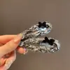 Pinza para el pelo de lana con bloques de color Otoño e Invierno, Gota de Agua, Diamante Brillante, Lazo, Moda Femenina, Simple, para Mechones Laterales, Pinza para el Pelo