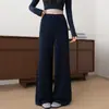 Pantalones casuales de moda de alta gama estilo coreano, tipo mousse nube, para mujer, adecuados para verano y otoño, con un diseño relajado, holgado, adelgazante y de pierna ancha