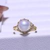 Accesorios de perlas para bricolaje, colgante de perla de plata esterlina S925, pendiente, anillo, soporte vacío, perla de serpiente, soporte de plata de tres piezas