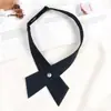 JK Cor Sólida Cruz Gravata Borboleta Feminino Estudante Escola Uniforme Estilo Faculdade Vinho Vermelho Gola Camisa Laço