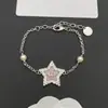 Pulsera de Resina Rosa con Estrella de Cinco Puntas y Perla, No se Desvanece, Marca D/Marca D Nueva, Letras Cd, Nariz de Cerdo, Tridimensional, Transfronteriza