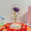 Abajur de Vidro Rosa Dia dos Namorados Flor Artificial Pronta Presente de Natal Aniversário Enfeites Criativos