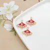 Estilo Chino DIY Joyería Esmalte Incrustado Perla Abanico Colgante Estilo Antiguo Abanico Colgante Accesorios de Aleación Esmaltada Collar