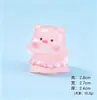 Llavero colgante de resina con diseño de cerdito luminoso tridimensional de dibujos animados, micro paisaje, adornos pequeños