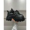 Elegantes Mocasines Negros para Mujer, que Aumentan la Altura, Suela Gruesa, Ligeros, Nuevo Modelo 2025, Piel Genuina, Versátiles Zapatos Casuales Pequeños de Cuero para Mujer