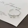Anillo Abierto de Perlas para Mujer, Diseño de Nicho, Lujo Ligero, Sensación de Alta Gama, Estilo Minimalista, Versátil para el Trabajo, Estilo Ins