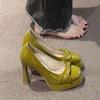Salto Grosso Francês Retrô Salto Alto Sapatos Mary Jane Femininos de Design Nicho Elegante 2025 Primavera e Verão Novo Estilo