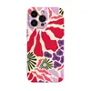 Funda Morandi Color Blocking con Patrón Floral Grande para iPhone 16 Pro Max Funda de Película de Transferencia Térmica para iPhone 18 PM