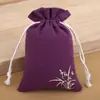 Bolsa de almacenamiento de lino al por mayor con logo imprimible, bolsa con cordón, decoración, bolsa para joyas, bolsa de juego, bolsa de tela pequeña