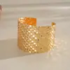 Pulsera patchwork de pliegues cuadrados metálicos estilo europeo y americano, pulsera única y elegante transfronteriza, joyería vintage de nicho de alta gama