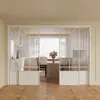 Puerta corredera de tres paneles estilo francés negro retro para cocina, balcón, puerta de partición de dormitorio, riel colgante de aleación de aluminio, puerta corredera