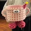Cesta de Armazenamento Tecida Monstrinho Sala de Estar Cesta de Brinquedos Lanches Decoração Fofa para Casa Presente Desenho Animado Infantil Cesta de Frutas