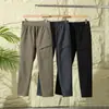 Pantalones Largos Casuales para Hombre con Forro de Felpa para Exteriores Cintura Elástica Cintura Ancha Cordón Ajustable Seis Bolsillos 9583