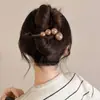 Presilha de bico de pato marrom de cachorro coreano, presilha elegante para coque torcido, presilha de cabelo volumizadora para a parte de trás da cabeça, acessório de cabelo de alta qualidade