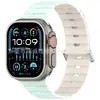 Adequado para Iwatchs10 Apple com Fivela Magnética de Silicone em Forma de Harmônica de Duas Cores Pulseira Applewatchs11