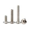 Tornillos de Cabeza Plana en Cruz, Pernos de Cabeza de Champiñón y Cabeza Plana de Hierro Niquelado Tm, Tornillos para Máquina de Zinc Negro, Tornillos con Ranura en Cruz Roscados