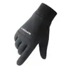 Luvas Externas para Homens Ciclismo Outono e Inverno Quente Forradas com Fleece Tela de Toque à Prova de Vento Esportes Luvas de Dirigir Pesca Vazamento Dois Dedos