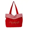 Bolsa de mano casual de nailon estilo coreano, bolso de mano de moda con estampado de letras, popular bolso de hombro de rayas reversible para mujer