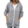 Amazon Europa América Comercio Electrónico Transfronterizo 2026 Otoño Invierno Nuevo Bloque de Color Cremallera con Capucha Holgada Manga Larga Bolsillo Sudadera Mujer