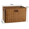 Cesta de almacenamiento de mimbre sintético ropa sucia juguetes bocadillos artículos varios cesta de almacenamiento tejida en bambú hogar sala de estar mueble de TV escritorio completo