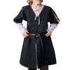 Suéter Pulóver de Manga Corta con Cuello en V y Combinación de Colores Unisex para Hombres, Mujeres y Niños, Verano Medieval, Cintura de Lino