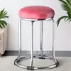 Mesa de jantar de 46 cm de altura com estrutura de aço reforçada, design popular, aço inoxidável espessado e reforçado, banqueta alta estilosa para uso doméstico, banqueta redonda