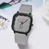 Reloj Cuadrado Grande para Mujer, Correa de Silicona, Esfera Digital, Reloj de Cuarzo para Hombres y Mujeres, Estilo Universitario, Correa de Temperamento Simple