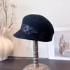 Sombrero de Equitación de Lujo Hecho a Mano para Mujer, Sombrero de Fieltro de Lana Australiana para Otoño e Invierno con Malla, Hebilla de Pedrería, Gorra de Moda