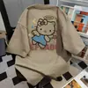 Camiseta de Manga Corta con Estampado de Letras de Dibujos Animados, Marca Fresca y Moderna, Verano Casual, Holgada, Vintage, Top para el Trabajo