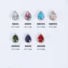 Joyería para uñas color circón lujo súper destello gema diamante grande esmeralda gota de agua amor decoraciones de uñas venta al por mayor