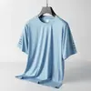 Camiseta de Verano de Secado Rápido para Hombre de Seda de Hielo Delgada Transpirable Cuello Redondo Manga Corta Ropa Deportiva para Correr Fitness para Mujer Transpirable de Secado Rápido