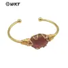 WT-B644 Pulsera con colgante de piedra amatista brillante estilo palacio retro europeo y americano Joyería para niñas