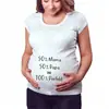 Estilo Nuevo Europeo y Americano Ropa de Maternidad Tallas Grandes Camiseta de Maternidad de Manga Corta para Mujer Top Casual de Cuello Redondo