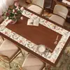 Mantel de Mesa de Comedor de Gama Alta Estilo Americano de Lujo Ligero, Impermeable, Resistente al Aceite, Resistente al Calor, Lavable, Mantel para Mesa de Café, Mantel Protector para Mesa de Comedor
