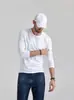 Nueva Camisa Base de Color Sólido con Cuello Redondo y Mangas Largas de Comercio Exterior Versátil para Primavera y Otoño Camiseta Fina de Manga Larga Venta Directa de Fábrica para Hombre Moderna