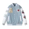 Uniforme de beisebol transfronteiriço retrô americano primavera e outono jaqueta bordada para jovens jaqueta de casal masculina outlet de fábrica