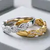 Anillo de Pareja Original con Estrella de Ocho Puntas Incrustada de Circonita con Patrón de Vid Vidriada, Anillo de Boda Sencillo, Regalo de Vacaciones