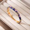 Pulsera Abierta Transfronteriza Estilo Chino Nuevo con Acabado de Alta Gama, Pulsera Colorida de Cloisonné, Pulsera de Joyería Nueva Transfronteriza de Alta Gama