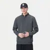 Roupas Masculinas Fengshe / Moletom com Zíper Primavera e Outono Manga Longa Masculina 2026 Novo Pulôver Solto Gola Alta Camiseta Básica Top