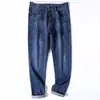 Jeans de hombre de alta gama, corte slim, nuevos de verano 2026, delgados, elásticos, rectos, casuales, pantalones largos para hombre