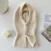 Pasamontañas de Corea del Sur gorro de lana tejido de invierno para mujer bufanda de cuello a prueba de frío para montar bufanda cálida integrada