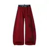 Pantalones anchos de pierna ancha con estampado de letras de doble cintura negros estilo retro americano para hombres y mujeres, holgados y con caída, pantalones largos casuales y relajados