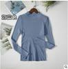 Camisa Básica de Cuello Semi-Alto Estilo Coreano Nuevo Otoño e Invierno 2026, Suéter de Punto Ajustado Casual Delgado de Manga Larga para Mujer