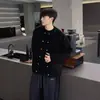 Nuevo cárdigan chaqueta de punto simple para hombre 2026, top de moda para primavera, abrigo suéter turquesa de moda para hombre para primavera y otoño