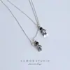 Elige una estrella para ti pareja de astronautas collar de personalidad simple divertida cadena para la clavícula de amigas astronautas
