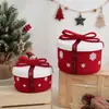 Cesta de Almacenamiento Tejida con Cuerda de Algodón Navideña, Caja de Regalo Decorativa, Organizador de Escritorio para Artículos Varios, Snacks y Cosméticos