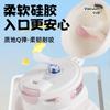Oso Blanco Pequeño Taza Térmica de Acero Inoxidable para Bebé con Bola de Gravedad en el Popote, Taza para Beber Acostado, con Asa y Correa, Taza de Aprendizaje de Dibujos Animados para Beber