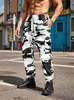 Tallas Transfronterizas Amazon2025 Pantalones Cargo Camuflaje para Hombre, Temporada de Primavera y Otoño, Pantalones Casuales de Marca de Moda con Puños con Cordón