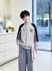 Chaqueta de Otoño 2026 para Niños, Chaqueta de Béisbol Estilo Universitario para Niños Mayores, Tops Cortavientos Casuales con Bloques de Color para Niños, Moderno